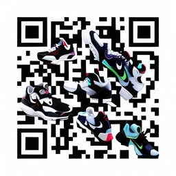QR code generated with the prompt "big nike sneakers"