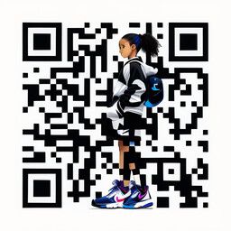 QR code generated with the prompt "big nike sneakers"